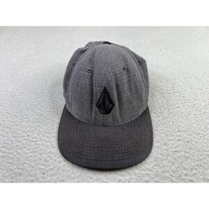 Volcom Hat Cap Fitted Mens Large Gray Flexfit Stretch Logo Skate Casual